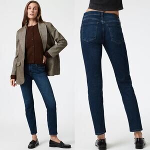 NWT MAVI Mirella Low Rise Slim Straight Size 22 Dark Brushed Flex Blue